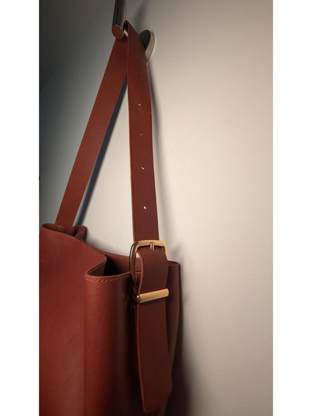 NEW Madewell The Essential Bucket Leather Tote Warm Cinnamon Brown - Picture 3 of 16
